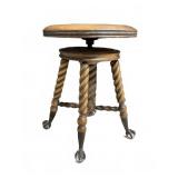 Holtzman Barley Twist Adjustable Piano Stool