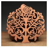 Handcrafted Copper-Tone Tree of Life Bird Trivet