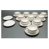 Noritake Japan Gold Rimmed Soup Cups and Saucers