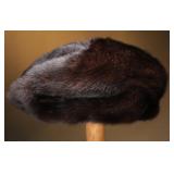 Mahogany Mink Beret-Cap Hybrid with Pom-Poms