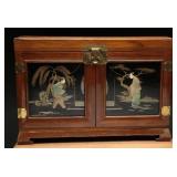 Chinese Mother-of-Pearl & Soapstone Jewelry Chest