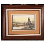 Robert Corty Watercolor Native American Scene