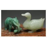 Mid-20th Century Hand-Carved Stone Animal Pair