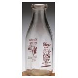 Alves Dairy Half Moon Bay Quart Milk Bottle 1950