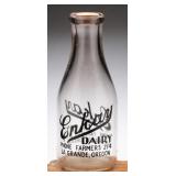 Enkay Dairy One Quart Glass Milk Bottle, 1946