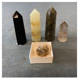 Polished Mineral Towers & Desert Rose Cluster