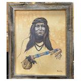Terry McKee 'Apache War Club' 1992 Original Oil