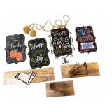 Assorted Decorative Signs and Wall Shelves