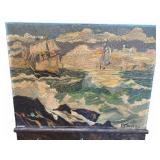 F. Mauro Original Impasto Maritime Seascape