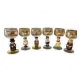 Goebel Hummel Figural Cordial Goblets Set of 6