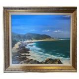 P. Lindner 'Coastal Cove' Mid-Century Seascape