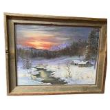 Buck Teeter 'Mountain Glow' Framed Winter Print