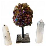 Titanium Aura Amethyst & Tourmalinated Quartz Set