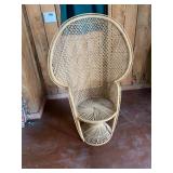 Vintage Natural Rattan Boho Peacock Chair