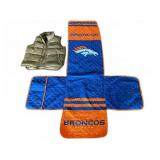 Hawke & Co. Puffer Vest & Broncos Furniture Cover