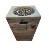 Weathered Wood-Style Propane Fire Column