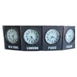 World Market 4-City Industrial Time Zone Clock
