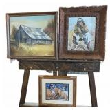 Driscoll Oil & Rustic 'Bark-Frame' Native Print