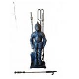 Cast Iron Medieval Knight Fireplace Tool Set
