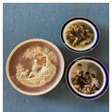 Incolay Stone & Murillo Porcelain Plates Trio