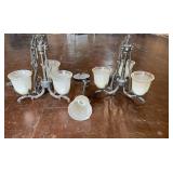 Group of Three Branch Motif Chandelier Lights