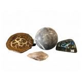 Petrified Wood & Polished Labradorite Specimen Lot