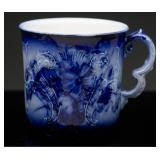 1891 Grindley Flow Blue Relief-Molded Cabinet Mug