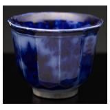 1850 Staffordshire Flow Blue Faceted Tea Bowl
