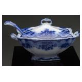 Antique Maddock 'Cotswold' Flow Blue Tureen Set