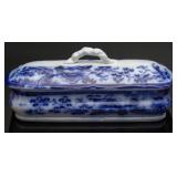 Victorian Ironstone Flow Blue Razor Box