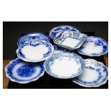 Victorian Flow Blue Butter Pat Collection 9pcs
