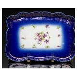 Antique Carlsbad Austria 'Violets' Porcelain Tra