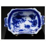Antique Gustavsberg Flow Blue Relish Dish