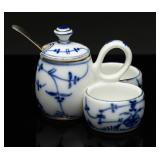 Antique German'Blue Onion' Porcelain Condiment S
