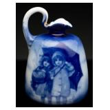 1890 Flow Blue Babes With Umbrella Creamer