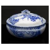 1895 W.H. Grindley Flow Blue Campion Soap Dish