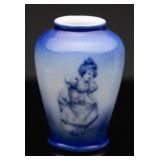 1894 Flow Blue Baluster Mini Vase