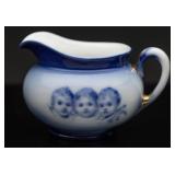 Royal Beyreuth Flow Blue 'Three Faces' Creamer