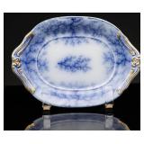 1885 Staffordshire Flow Blue Pickle/ Relish Dish