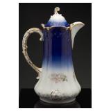 1900 C.T. Altwasser Flow Blue Chocolate Pot