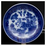 Antique Blue Willow Transferware Saucer