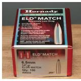 Hornady 6.5mm 147gr ELD Match Bullets, 80ct