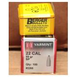22 Cal Bullets: Berger 52gr & Hornady 55gr, 200ct