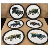Six 1950s-1960s Tin Litho Auto Trays