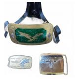 Western Belt Buckles and Money Clip Trio