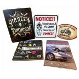 Automotive Signs and Books Assortment