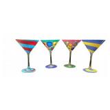 Detroit Glass Company Hand Painted Martini Glasses