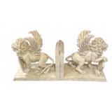Cast Composite Griffin Lion Bookends