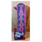 Tattoo Parlor Illuminated Arrow Sign Metal