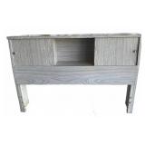 1950s Gray Woodgrain Laminate Full Headboard